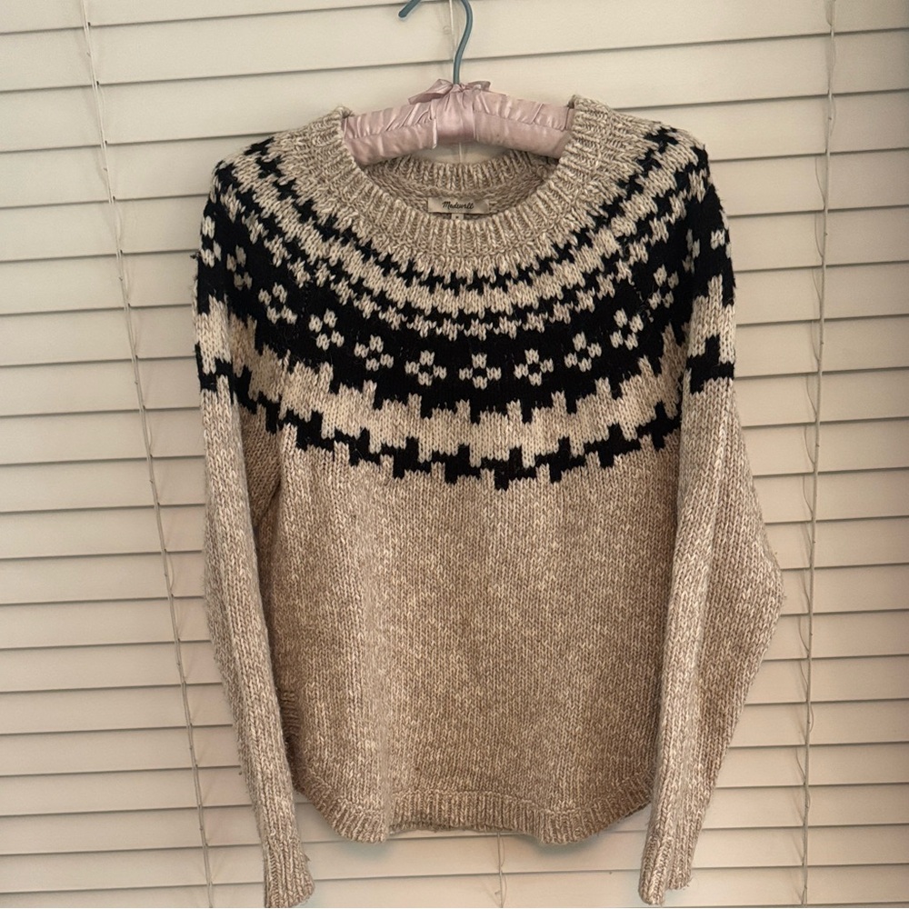 Madewell Driftweave Fair Isle Sweater Alpaca Wool Blend - Picture 3 of 4